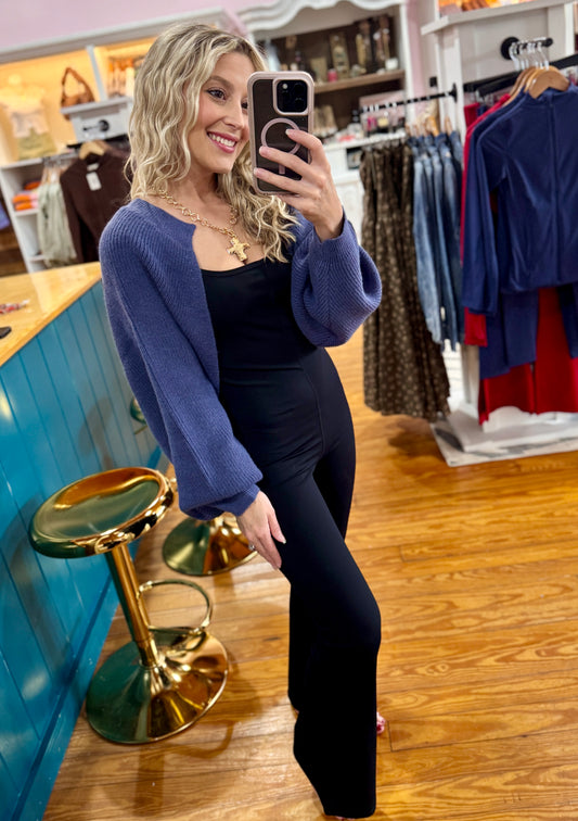 Black Flare Leg Jumpsuit