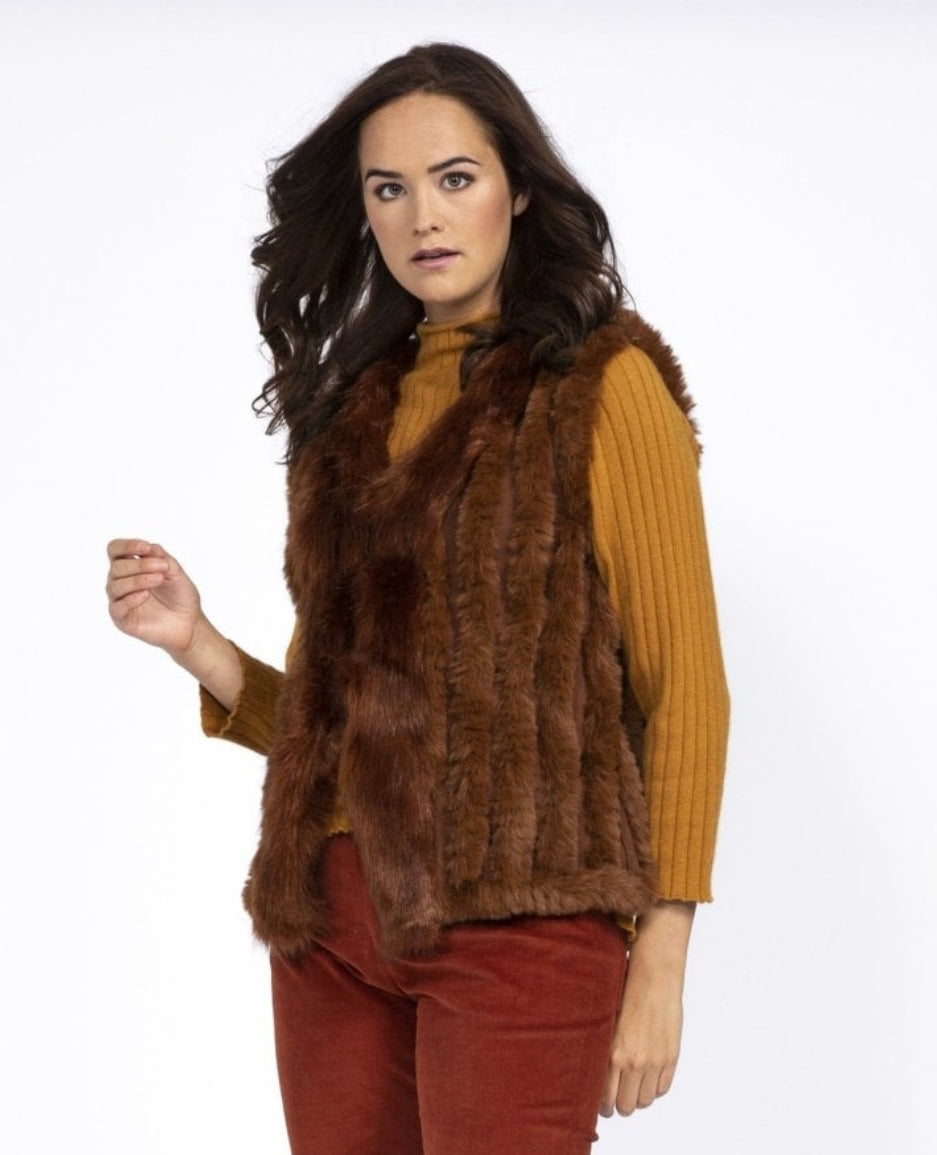 Chocolate Fur & Cashmere Vest
