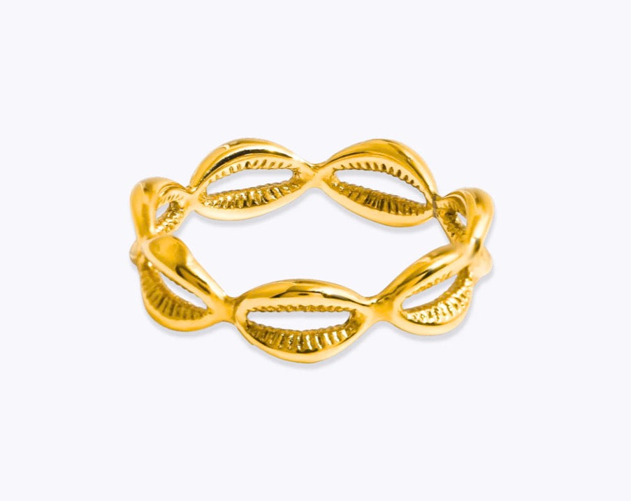 Gold Cowrie Shell Ring