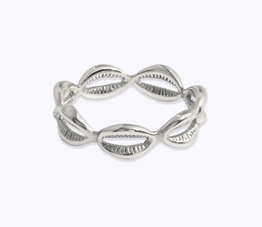 Silver Cowrie Ring