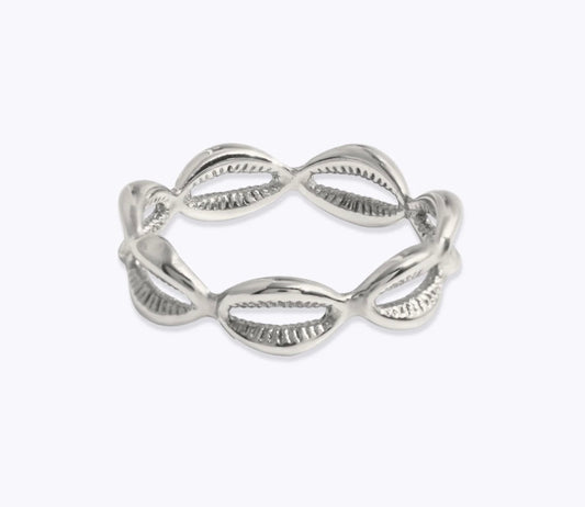 Silver Cowrie Ring