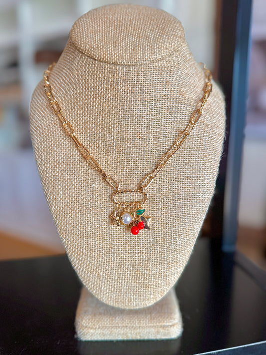 Gold Paperclip Charm Necklace