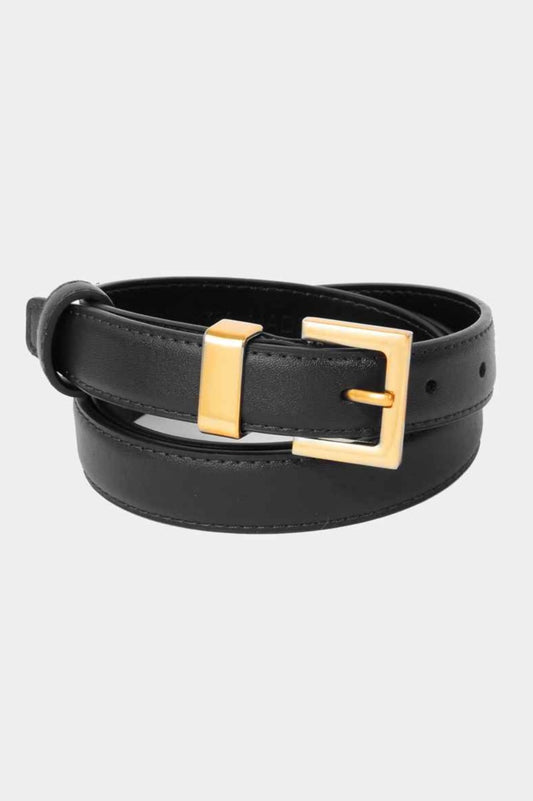 Gold Buckle Black Belt