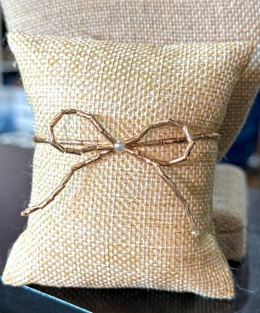 Gold Bow Stretch Bracelet