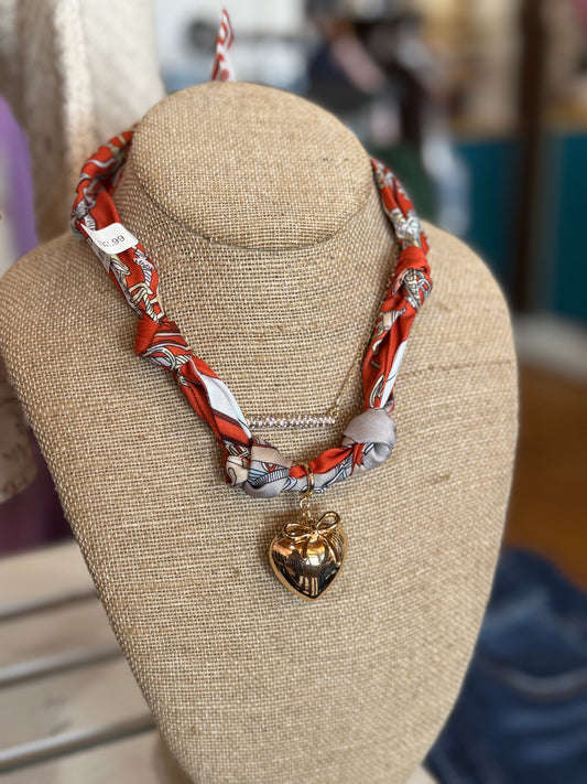 Burnt Orange Twilly Charm Necklace