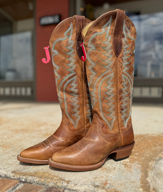 Evelyn Turquoise Stitch 15” Boot