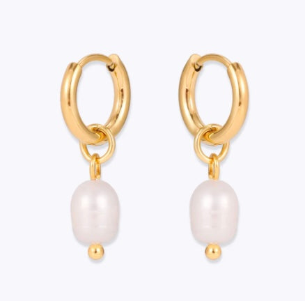 Pearl Hoop Earrings