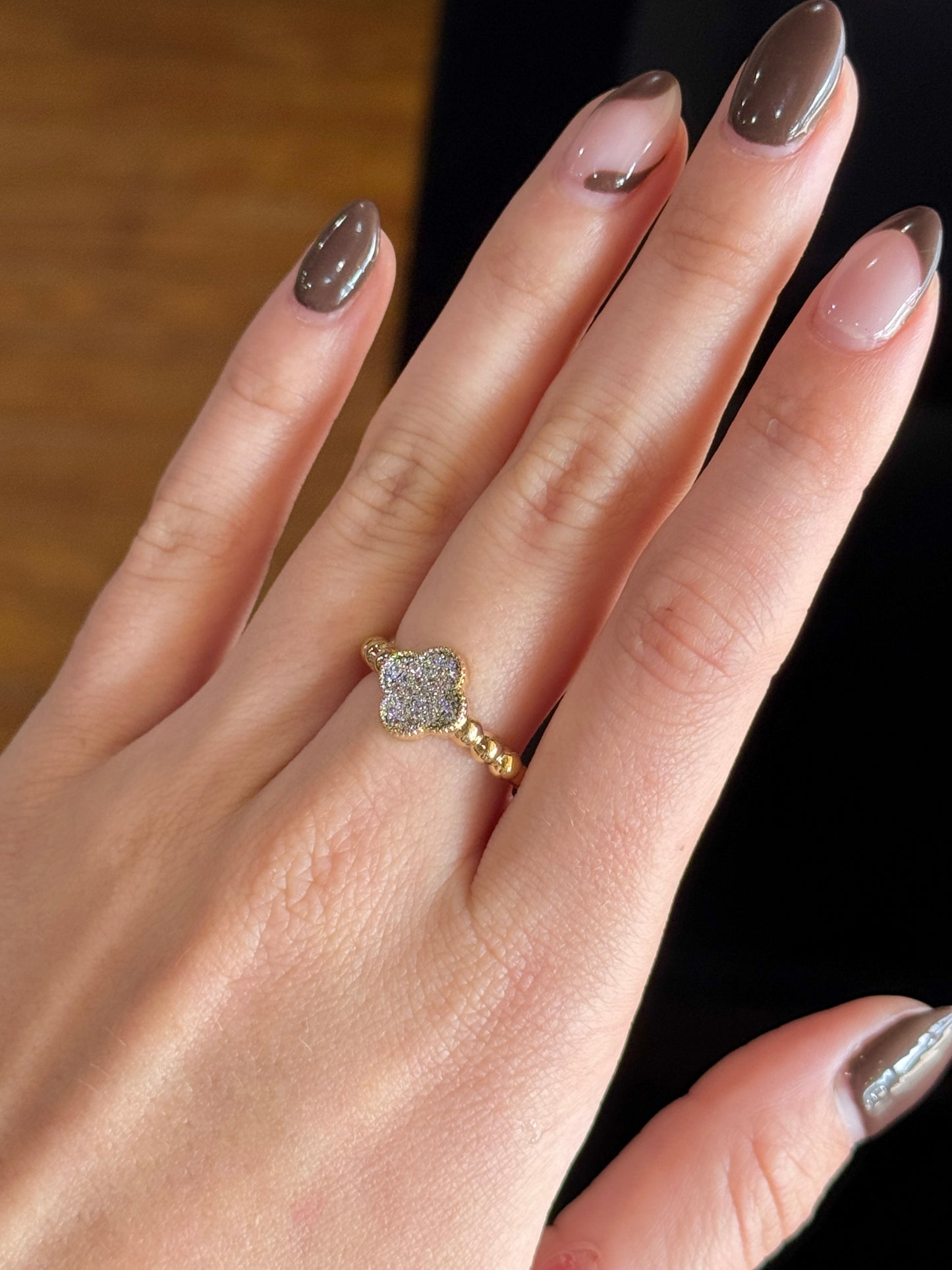 Dashing Gold Clover Ring