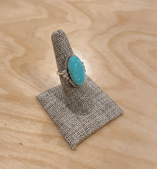 Turquoise Oval Adjustable Ring