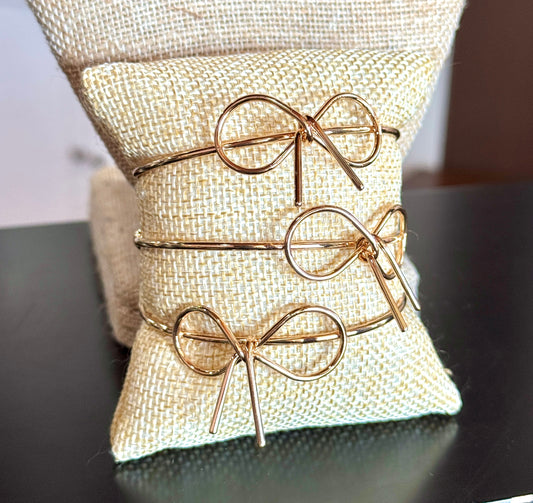 Gold Bow Bangle