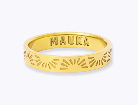 18K Gold Plated Sun Ring