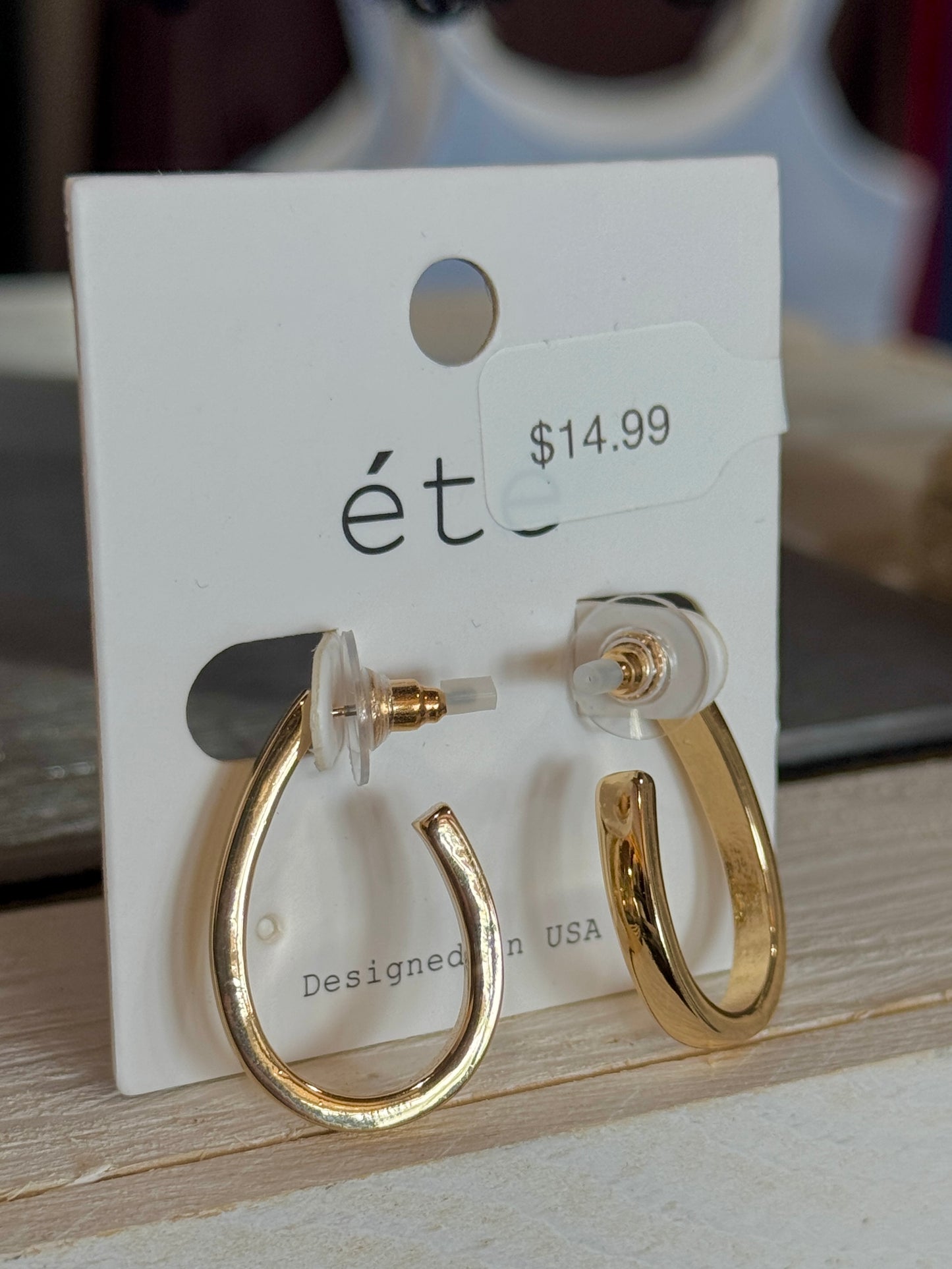 Gold Thin Drop Hoop