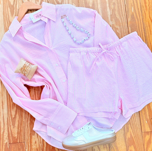 Pink Stripe Shorts