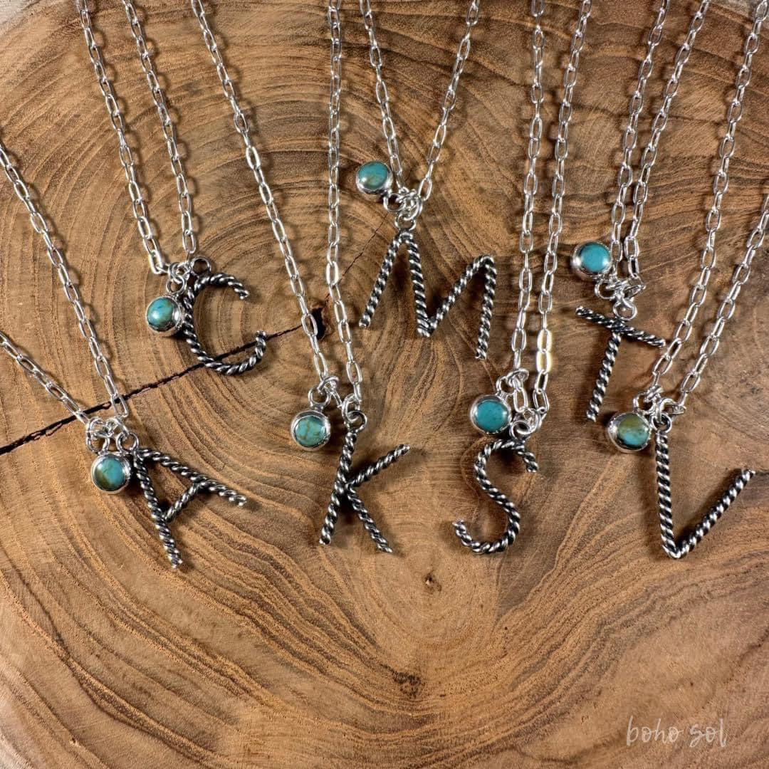 Cable Initial Necklace