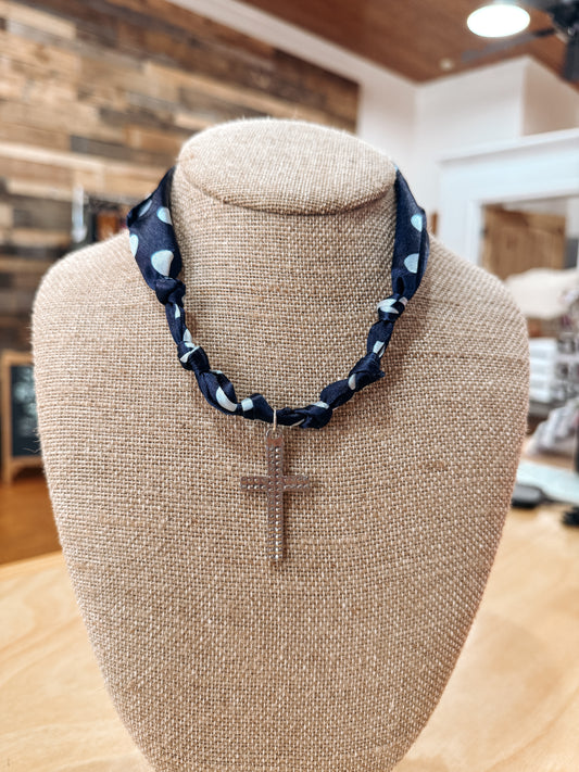 Navy & White Polka Dot Twilly