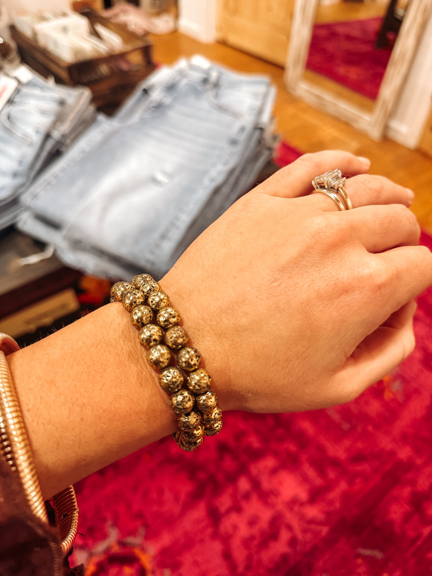 Rustic Gold Beaded Bracelet