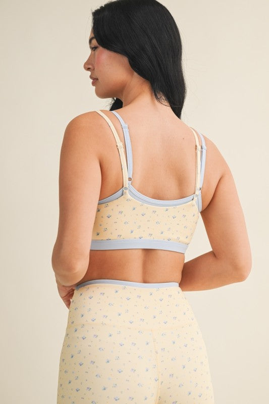 Ditzy Yellow & Blue Sports Bra PREORDER