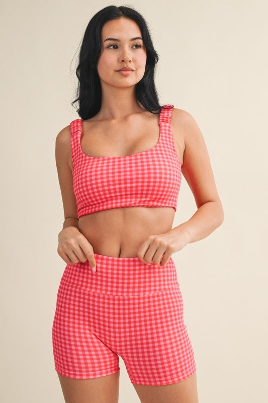 Watermelon Gingham Sports Bra PREORDER