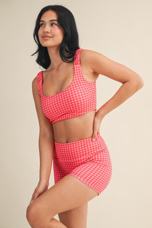 Watermelon Gingham Sports Bra PREORDER