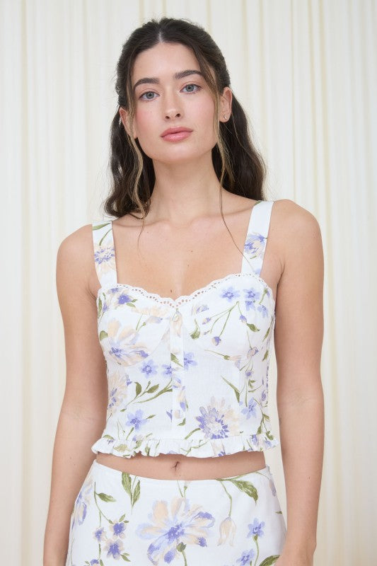 Ivory Floral Corset Top