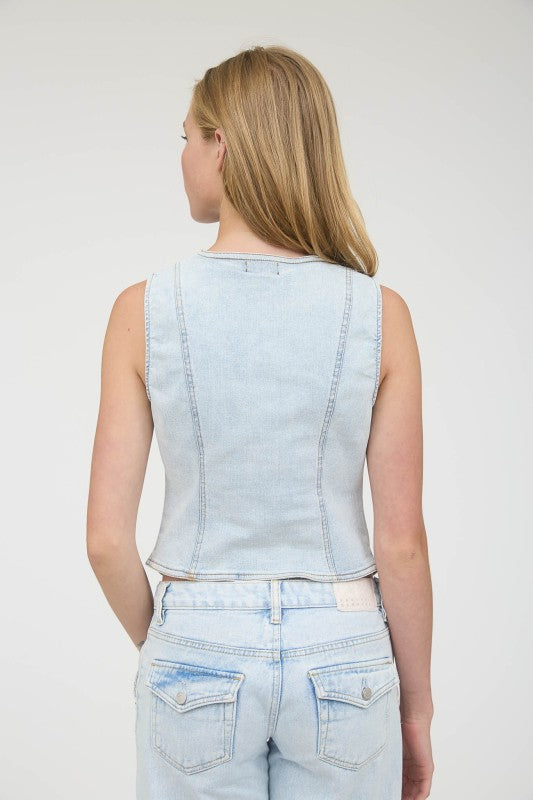 Light Wash Denim Vest