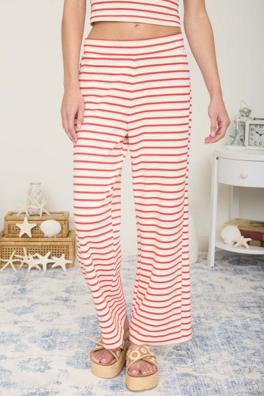 Red & Cream Stripe Pants