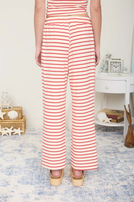 Red & Cream Stripe Pants