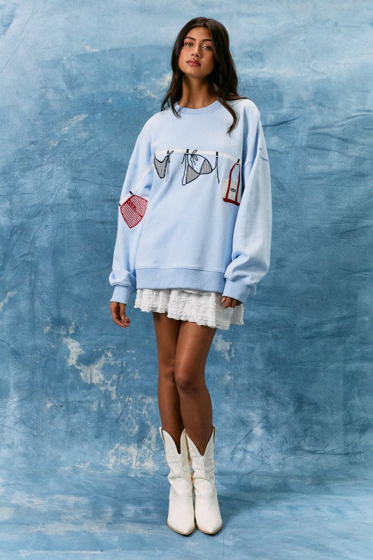 USA Summer Embroidered Sweatshirt