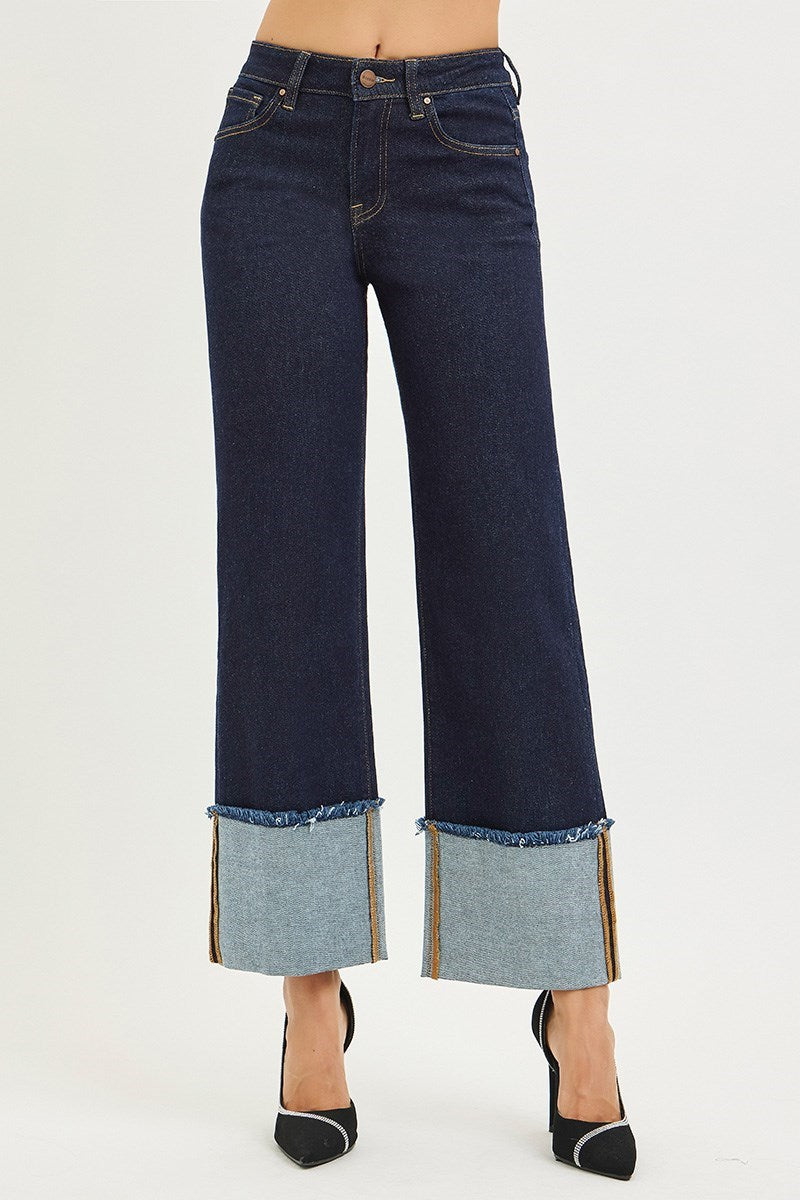 Risen Mid Rise Dark Wash Denim