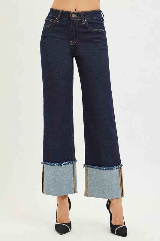 Risen Mid Rise Dark Wash Denim