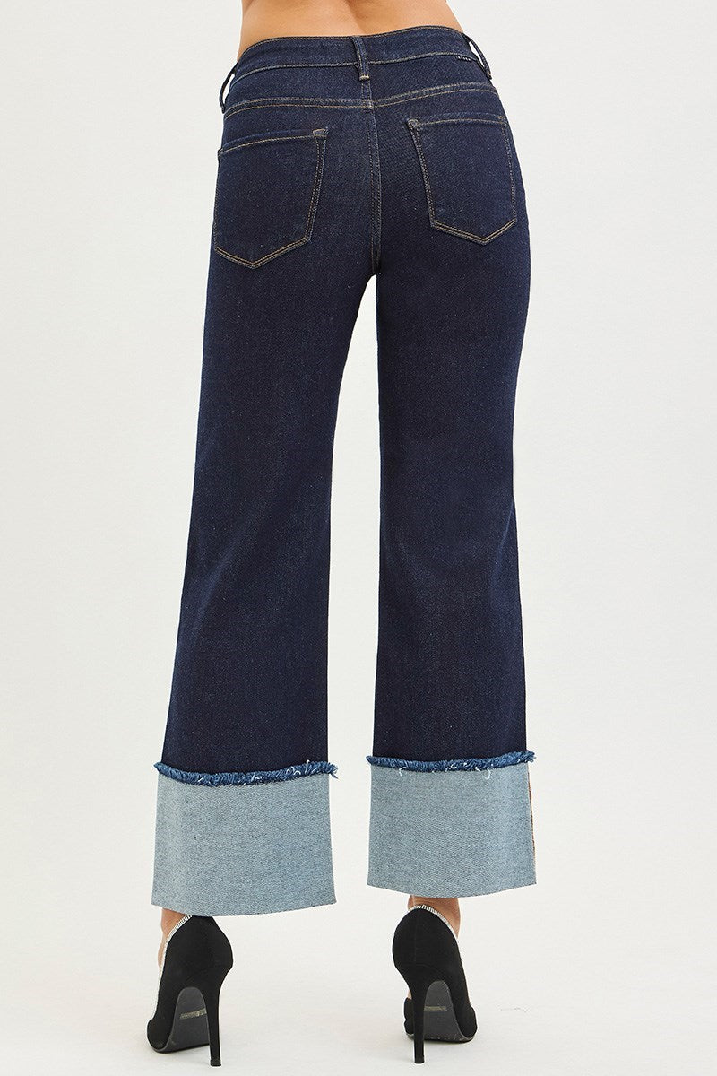 Risen Mid Rise Dark Wash Denim