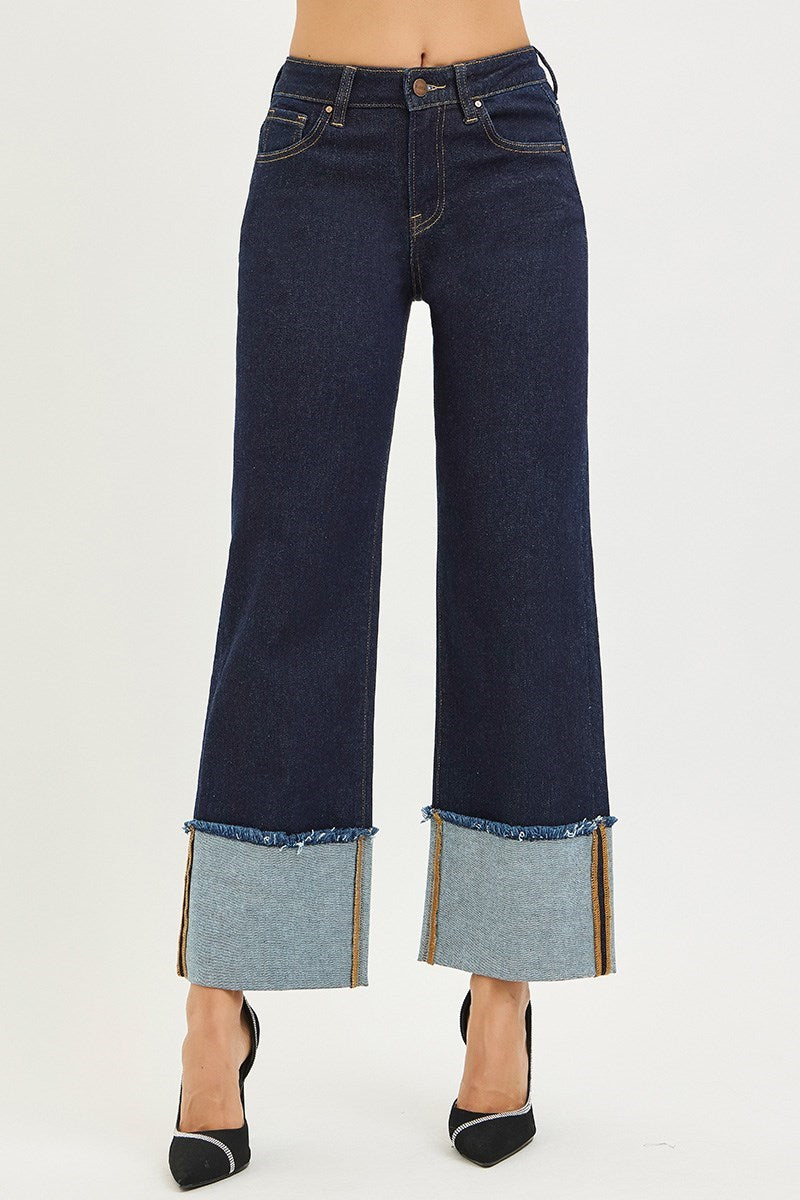 Risen Mid Rise Dark Wash Denim