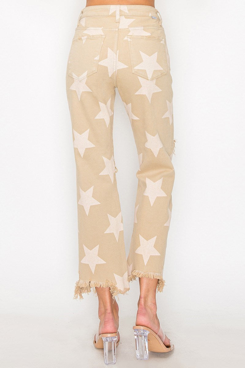 Risen Natural Star Distressed Denim