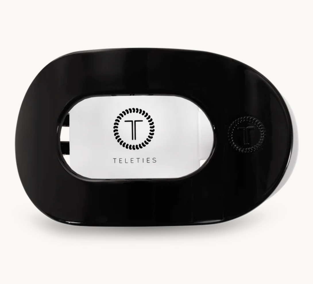 Teleties Jet Black Small Flat Round Clip