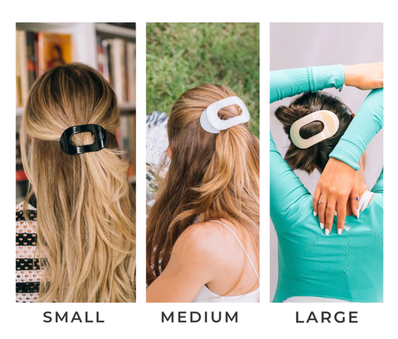 Teleties Jet Black Small Flat Round Clip