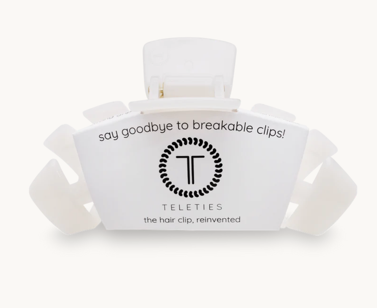 Teleties Coconut White Large Claw Clip