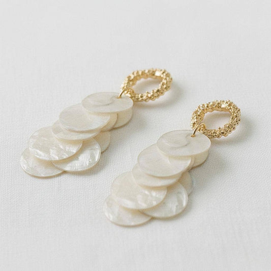 French Style Shell Tassel Drop Earrings