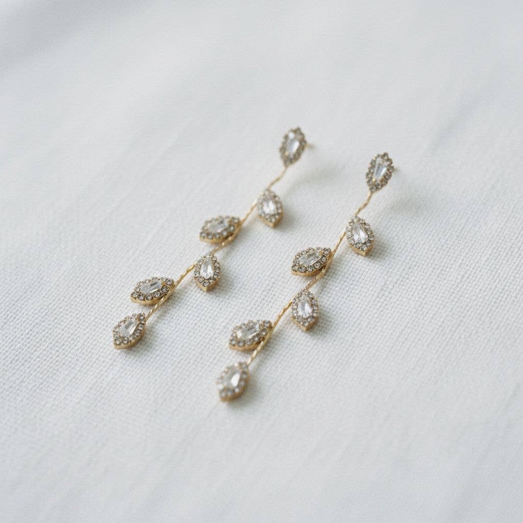 Elegant Long Leaf Dangle Earrings