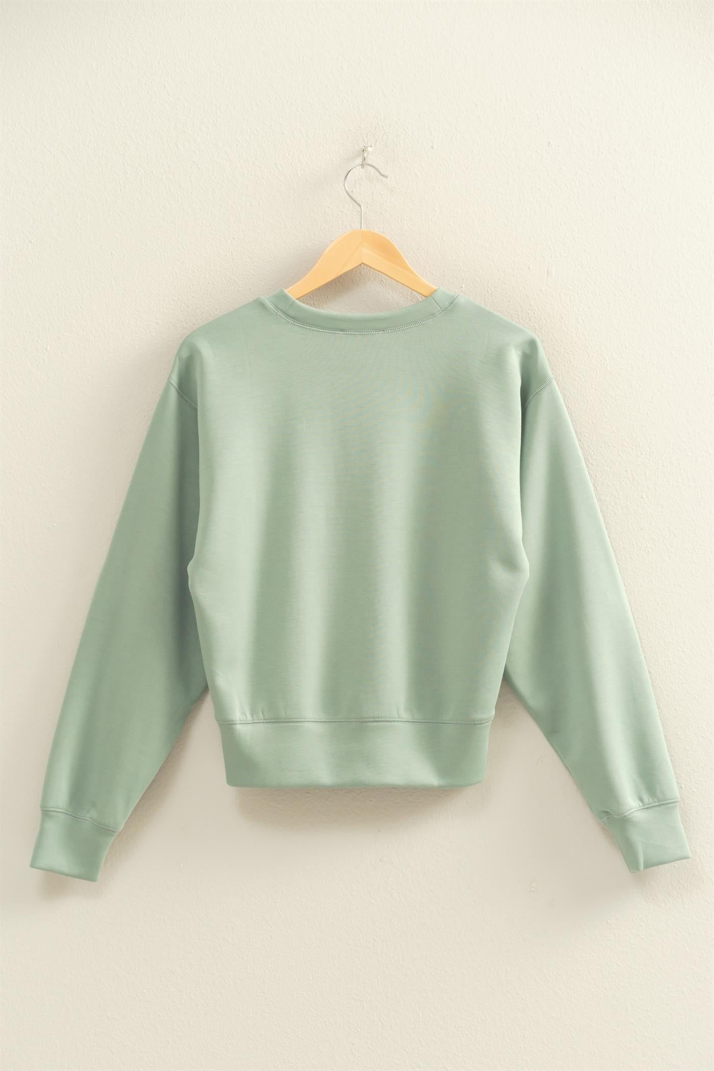 Sage Knit Long Sleeve Sweatshirt