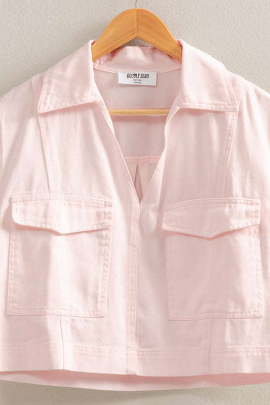 Soft Pink Denim Top