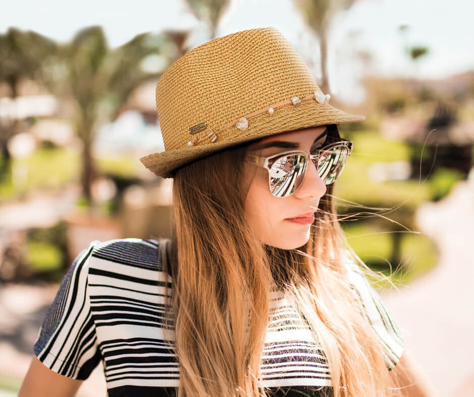 Tan Shelled Straw Hat