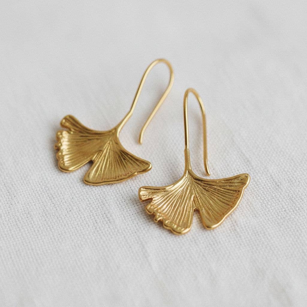 Artistic Ginkgo Leaf Drop Earrings