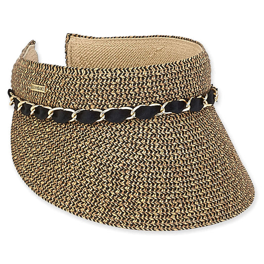Black Chained Straw Visor
