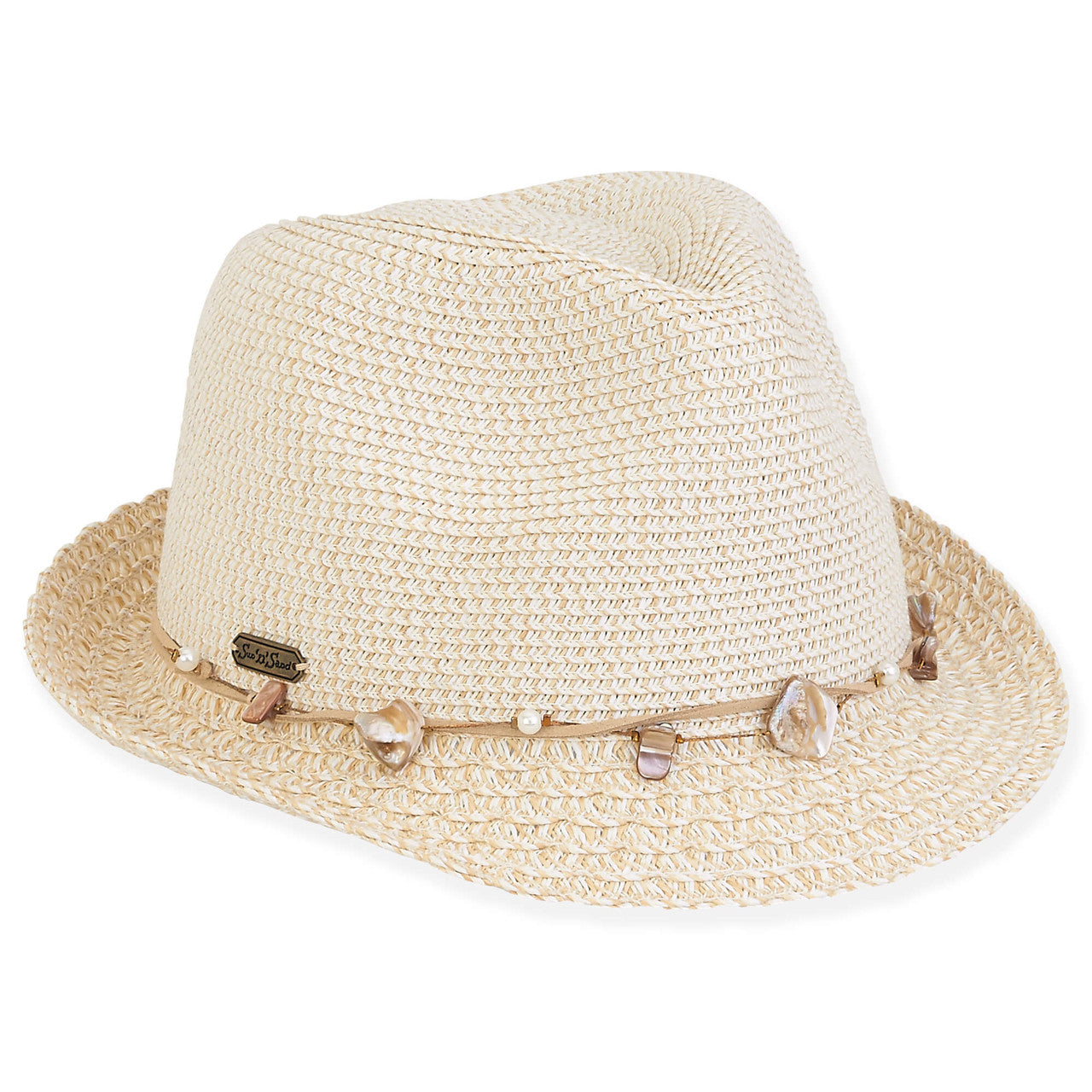 Ivory Shelled Straw Hat