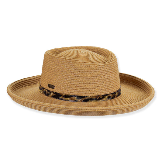 Leopard Gambler Straw Hat