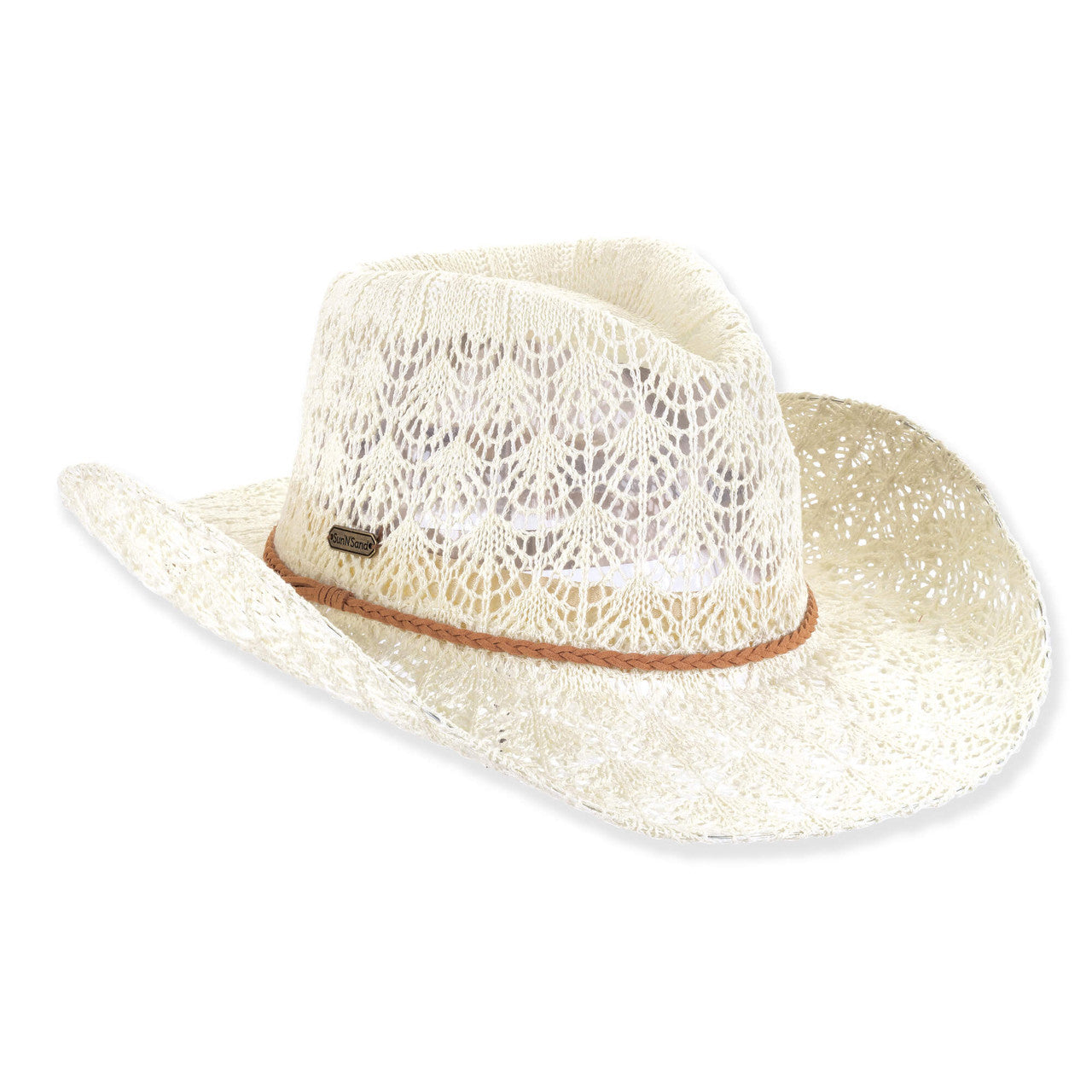 Open Knit Western Straw Hat