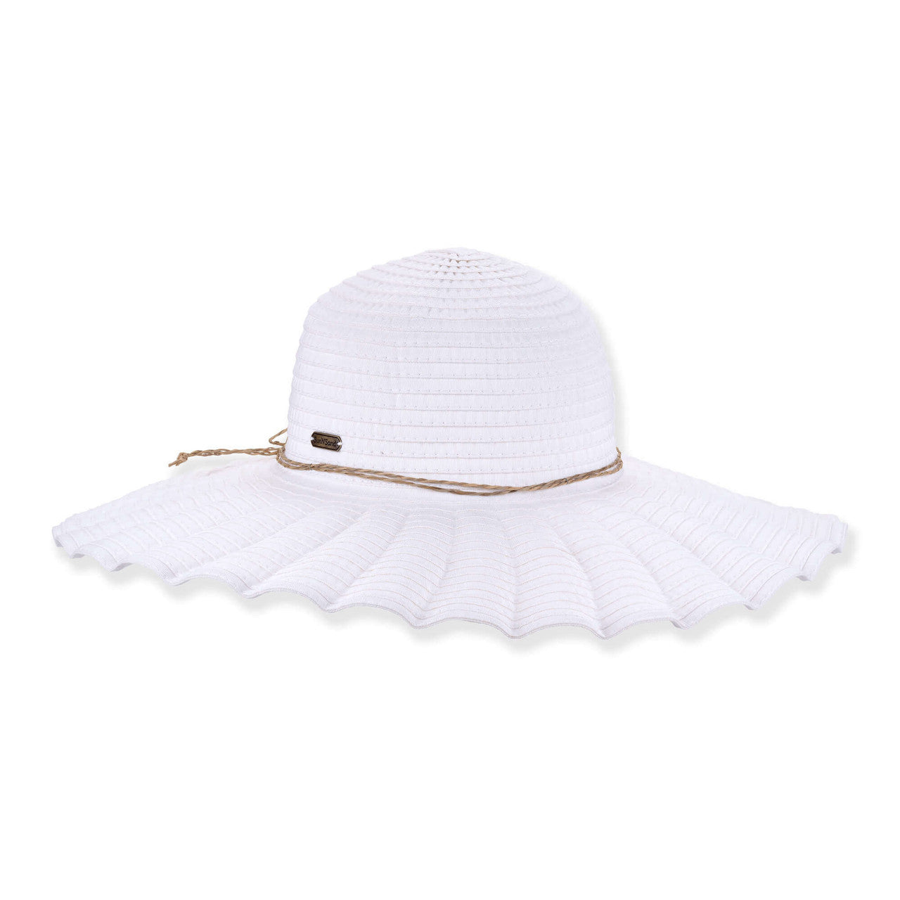White Pleated Floppy Hat