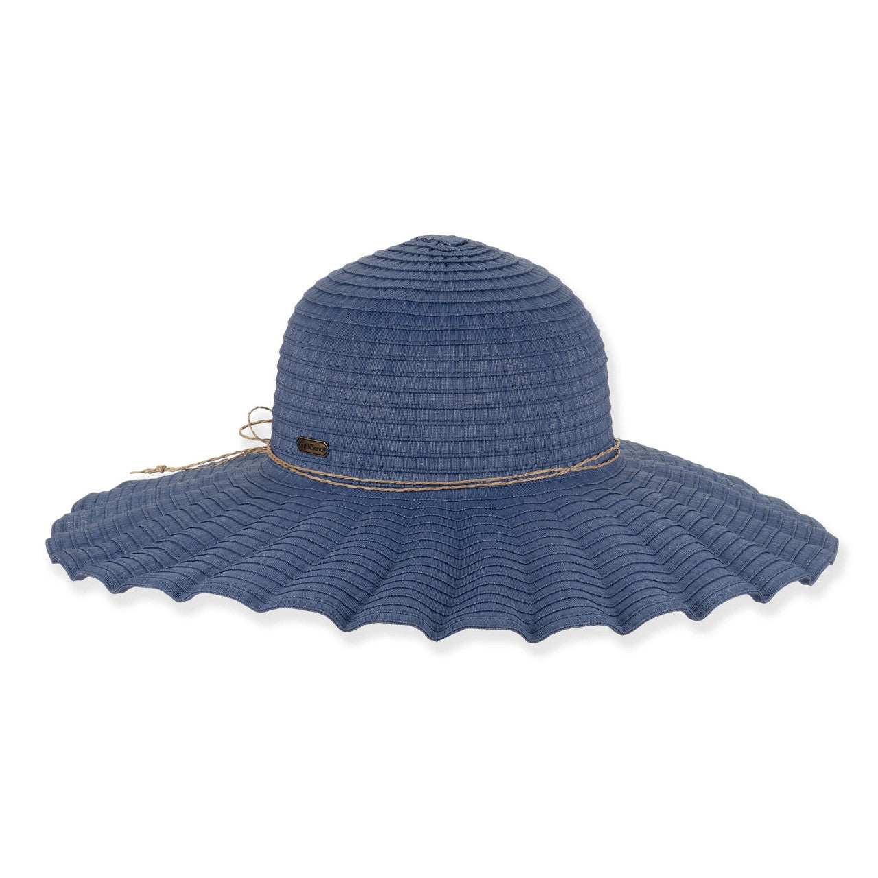 Denim Pleated Floppy Hat
