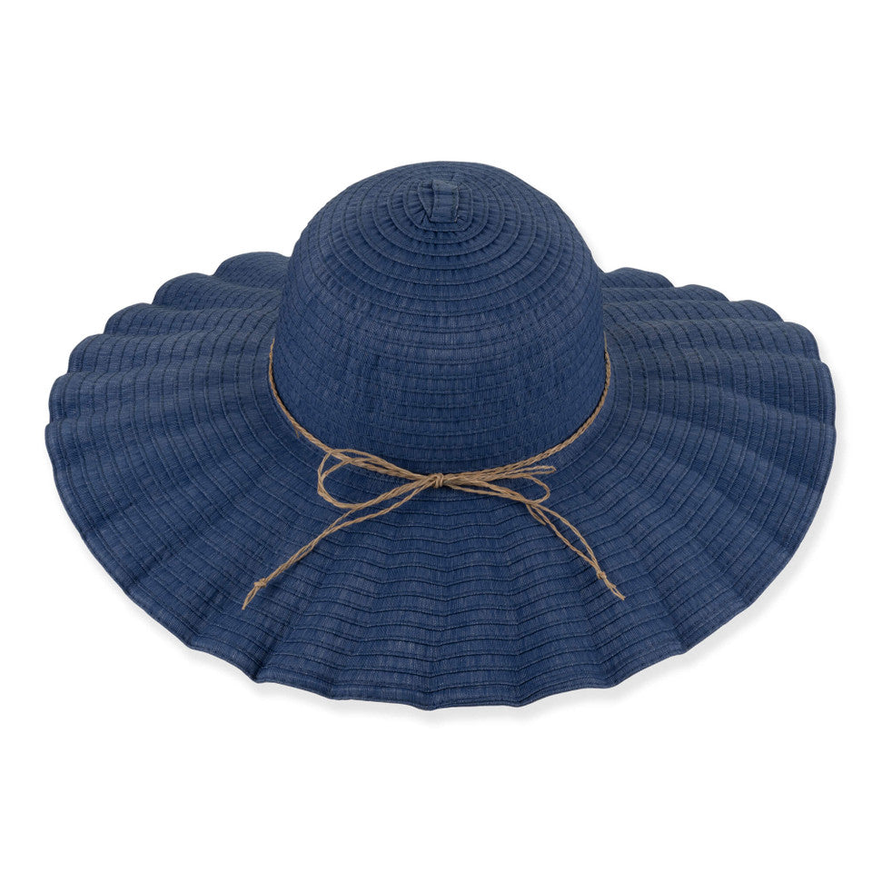 Denim Pleated Floppy Hat
